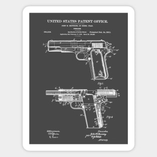 Firearm Colt 1911 Patent White Sticker